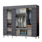 Modern Style Bedroom Wardrobe Metal Wardrobe Closet with Shelves 59.1"L x 17.7"W x 67.7"H Grey Clearhalo 'Armoires & Wardrobes' 'armoires_wardrobes' 'Bedroom Furniture' 'furn' 'furn_armoires_wardrobes' 'Furniture' 5793376