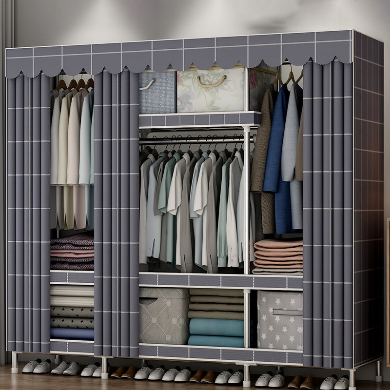 Modern Style Bedroom Wardrobe Metal Wardrobe Closet with Shelves Clearhalo 'Armoires & Wardrobes' 'armoires_wardrobes' 'Bedroom Furniture' 'furn' 'furn_armoires_wardrobes' 'Furniture' 5793377