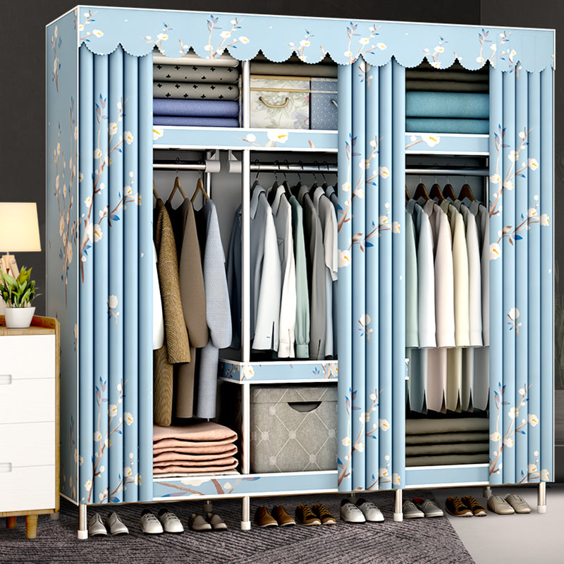 Modern Style Bedroom Wardrobe Metal Wardrobe Closet with Shelves Clearhalo 'Armoires & Wardrobes' 'armoires_wardrobes' 'Bedroom Furniture' 'furn' 'furn_armoires_wardrobes' 'Furniture' 5793379