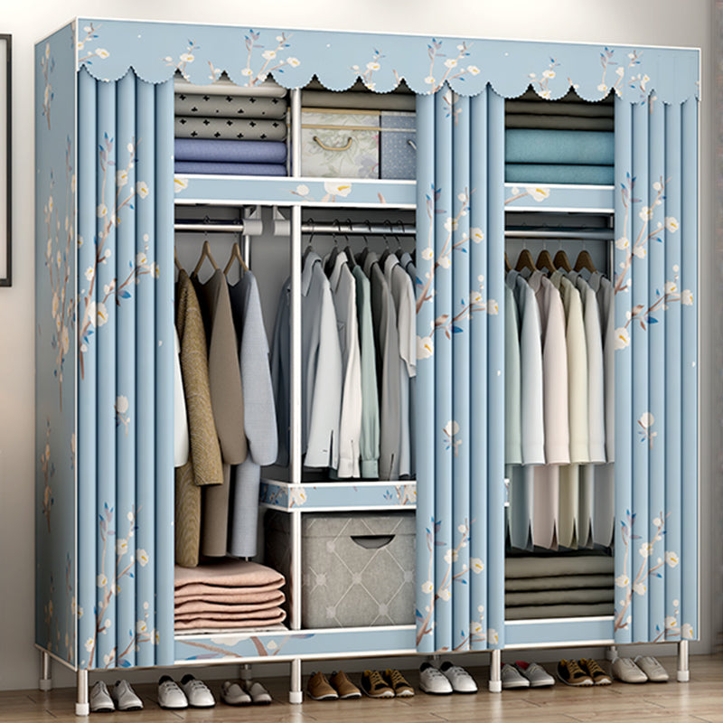 Modern Style Bedroom Wardrobe Metal Wardrobe Closet with Shelves Clearhalo 'Armoires & Wardrobes' 'armoires_wardrobes' 'Bedroom Furniture' 'furn' 'furn_armoires_wardrobes' 'Furniture' 5793381