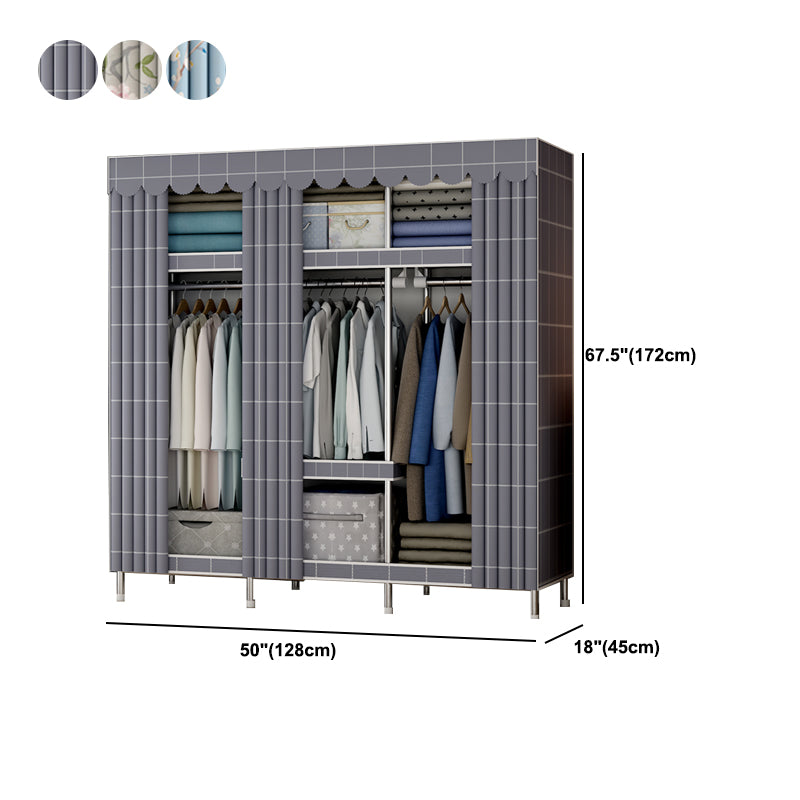 Modern Style Bedroom Wardrobe Metal Wardrobe Closet with Shelves Clearhalo 'Armoires & Wardrobes' 'armoires_wardrobes' 'Bedroom Furniture' 'furn' 'furn_armoires_wardrobes' 'Furniture' 5793385