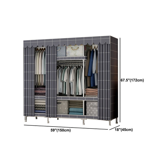 Modern Style Bedroom Wardrobe Metal Wardrobe Closet with Shelves Clearhalo 'Armoires & Wardrobes' 'armoires_wardrobes' 'Bedroom Furniture' 'furn' 'furn_armoires_wardrobes' 'Furniture' 5793386