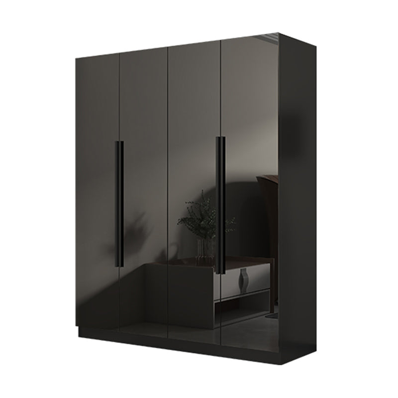 Moderne stijl garderobe zwarte kleur glazen garderobe kast voor slaapkamer