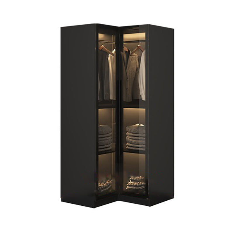 Moderne stijl garderobe zwarte kleur glazen garderobe kast voor slaapkamer