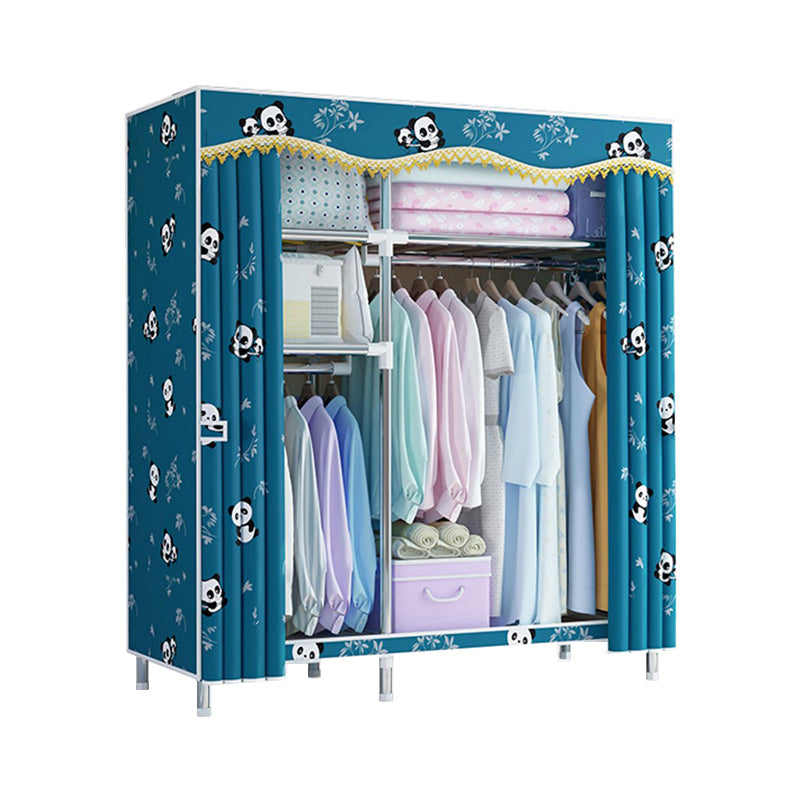 Modern Style Metal Wardrobe Bedroom Wardrobe Closet with Legs Clearhalo 'Armoires & Wardrobes' 'armoires_wardrobes' 'Bedroom Furniture' 'furn' 'furn_armoires_wardrobes' 'Furniture' 5793419