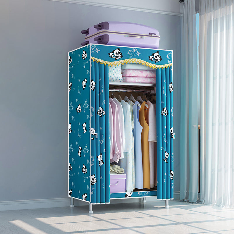 Modern Style Metal Wardrobe Bedroom Wardrobe Closet with Legs 32"L x 18"W x 67"H Green Clearhalo 'Armoires & Wardrobes' 'armoires_wardrobes' 'Bedroom Furniture' 'furn' 'furn_armoires_wardrobes' 'Furniture' 5793427