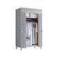Modern Style Metal Wardrobe Bedroom Wardrobe Closet with Legs 32"L x 18"W x 67"H Grey Clearhalo 'Armoires & Wardrobes' 'armoires_wardrobes' 'Bedroom Furniture' 'furn' 'furn_armoires_wardrobes' 'Furniture' 5793435
