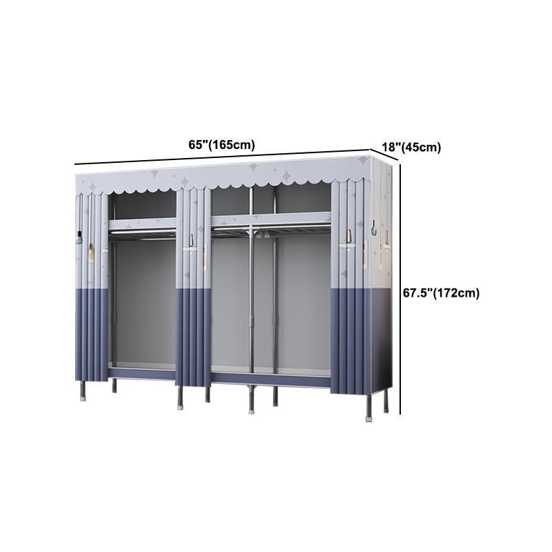 Armadio per la camera da letto del guardaroba in metallo moderno con scaffali