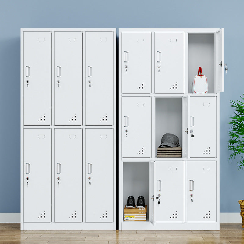 Modern Style Wardrobe White Metal Wardrobe Closet with Locks