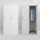 Modern Style Wardrobe White Metal Wardrobe Closet with Locks