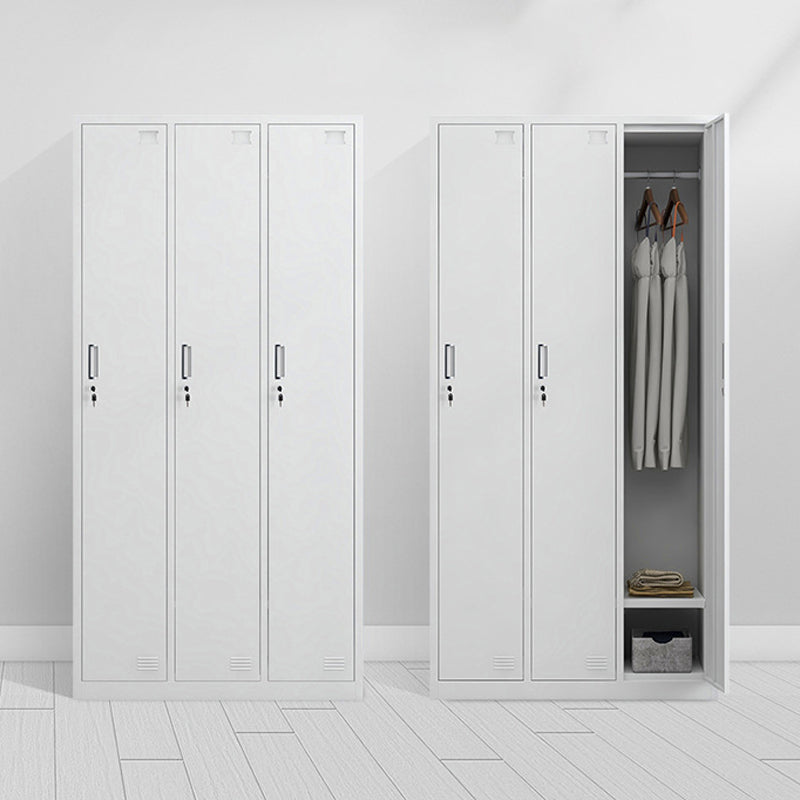 Modern Style Wardrobe White Metal Wardrobe Closet with Locks