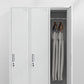 Modern Style Wardrobe White Metal Wardrobe Closet with Locks