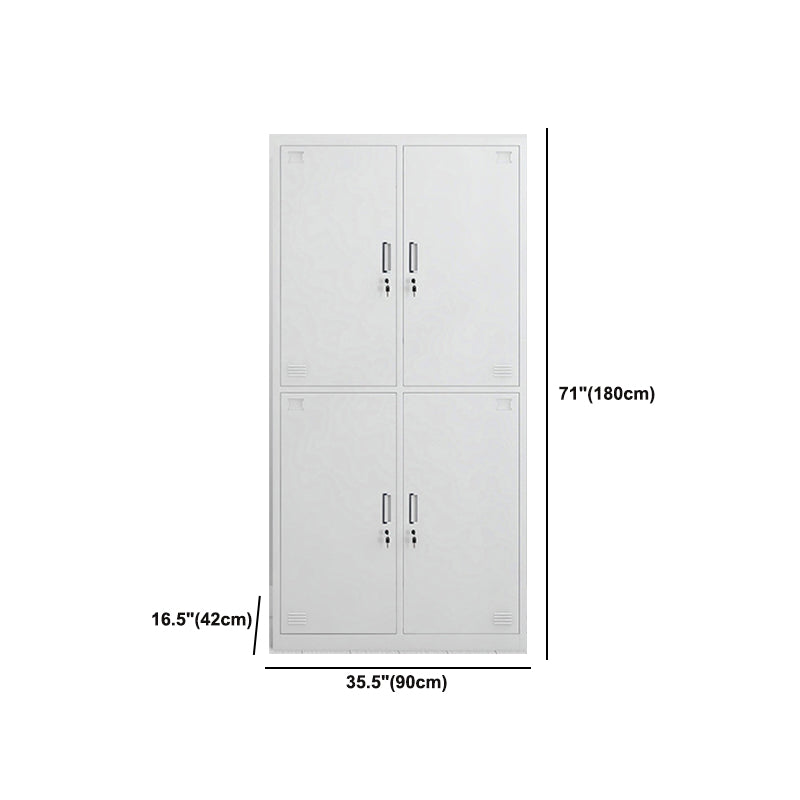Modern Style Wardrobe White Metal Wardrobe Closet with Locks