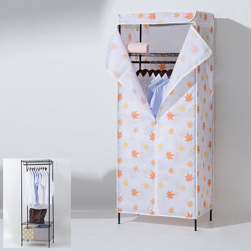 Modern Style Wardrobe Metal 2-Teir Adjustable Shelves Wardrobe Closet Orange Clearhalo 'Armoires & Wardrobes' 'armoires_wardrobes' 'Bedroom Furniture' 'furn' 'furn_armoires_wardrobes' 'Furniture' 5793557