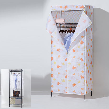 Modern Style Wardrobe Metal 2-Teir Adjustable Shelves Wardrobe Closet Orange Clearhalo 'Armoires & Wardrobes' 'armoires_wardrobes' 'Bedroom Furniture' 'furn' 'furn_armoires_wardrobes' 'Furniture' 5793557