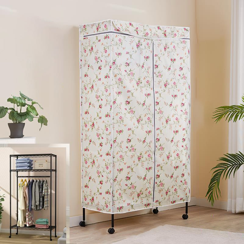 Modern Style Wardrobe Metal 2-Teir Adjustable Shelves Wardrobe Closet Clearhalo 'Armoires & Wardrobes' 'armoires_wardrobes' 'Bedroom Furniture' 'furn' 'furn_armoires_wardrobes' 'Furniture' 5793558