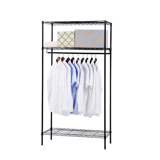 Modern Style Wardrobe Metal 2-Teir Adjustable Shelves Wardrobe Closet Clearhalo 'Armoires & Wardrobes' 'armoires_wardrobes' 'Bedroom Furniture' 'furn' 'furn_armoires_wardrobes' 'Furniture' 5793571