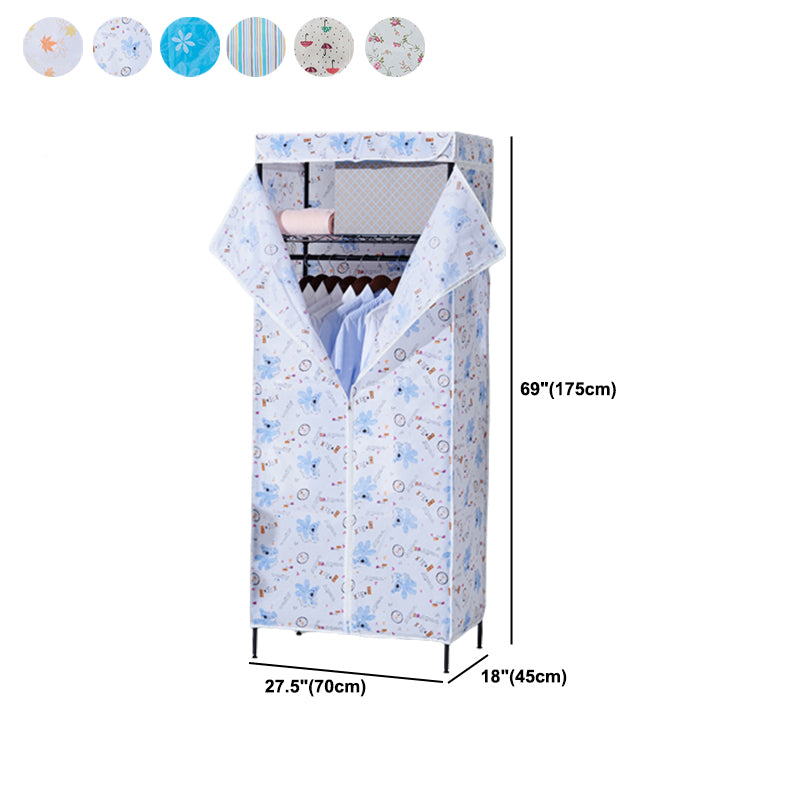 Modern Style Wardrobe Metal 2-Teir Adjustable Shelves Wardrobe Closet Clearhalo 'Armoires & Wardrobes' 'armoires_wardrobes' 'Bedroom Furniture' 'furn' 'furn_armoires_wardrobes' 'Furniture' 5793585