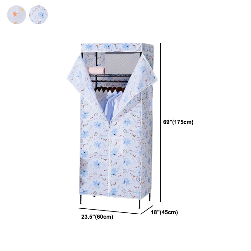 Modern Style Wardrobe Metal 2-Teir Adjustable Shelves Wardrobe Closet Clearhalo 'Armoires & Wardrobes' 'armoires_wardrobes' 'Bedroom Furniture' 'furn' 'furn_armoires_wardrobes' 'Furniture' 5793588