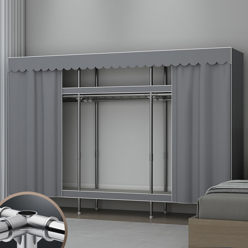 Modern Style Wardrobe Metal 2-Teir Wardrobe Closet for Bedroom