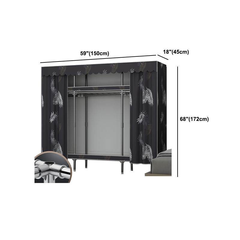 Modern Style Wardrobe Metal 2-Teir Wardrobe Closet for Bedroom