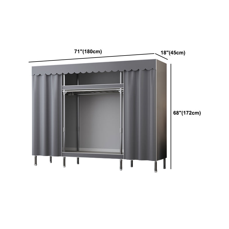 Modern Style Wardrobe Metal 2-Teir Wardrobe Closet for Bedroom