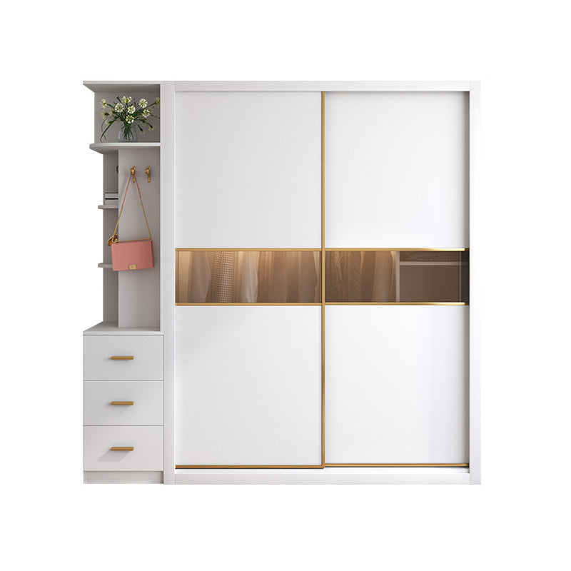 Armoire en bois de style contemporain placard de garde-robe de porte à porte douce avec tiroir