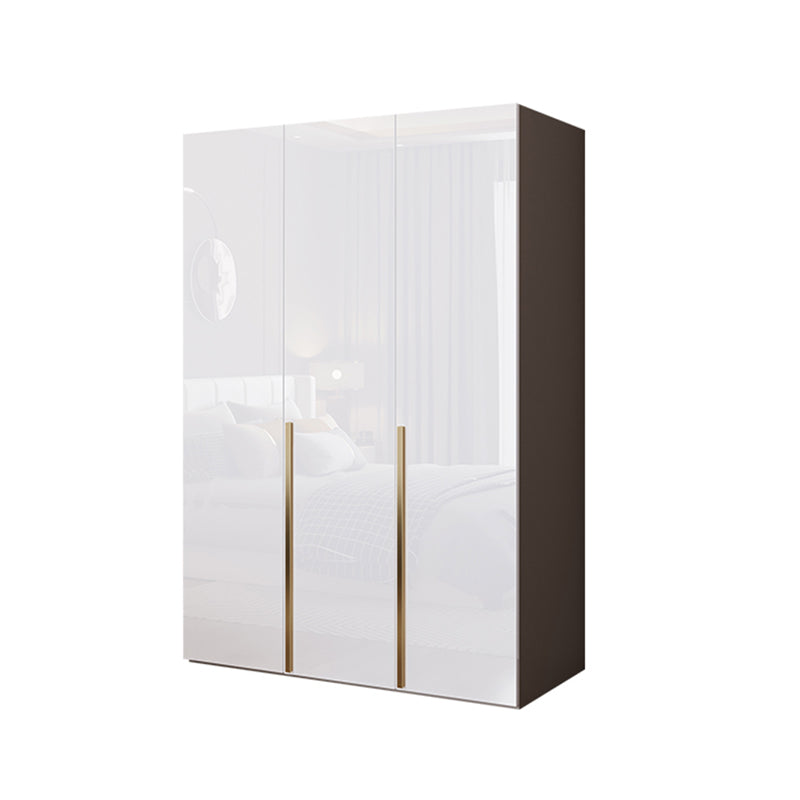 Contemporary Wooden Wardrobe White Colour Soft Close Door Wardrobe Closet 47"L x 20"W x 77"H Armoires & Wardrobes Clearhalo 'Armoires & Wardrobes' 'armoires_wardrobes' 'Bedroom Furniture' 'furn' 'furn_armoires_wardrobes' 'Furniture' 5793684