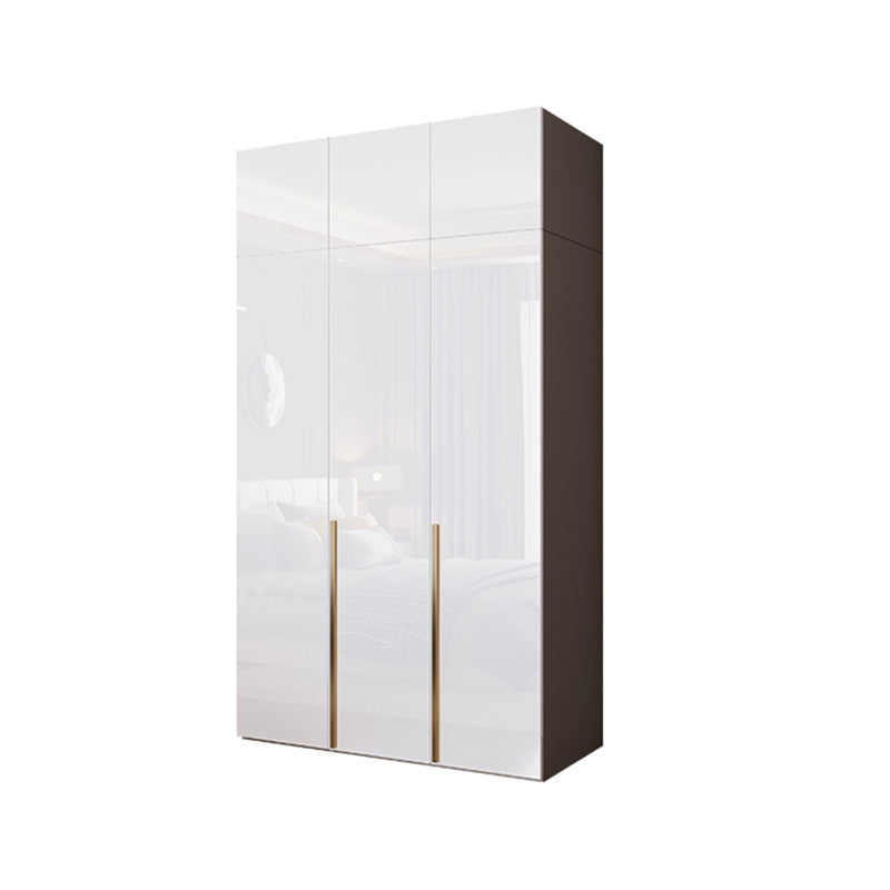 Contemporary Wooden Wardrobe White Colour Soft Close Door Wardrobe Closet 47"L x 20"W x 77"H Armories & Top Cabinet Clearhalo 'Armoires & Wardrobes' 'armoires_wardrobes' 'Bedroom Furniture' 'furn' 'furn_armoires_wardrobes' 'Furniture' 5793693