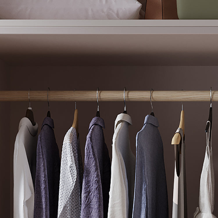 Contemporary Wooden Wardrobe White Colour Soft Close Door Wardrobe Closet Clearhalo 'Armoires & Wardrobes' 'armoires_wardrobes' 'Bedroom Furniture' 'furn' 'furn_armoires_wardrobes' 'Furniture' 5793703