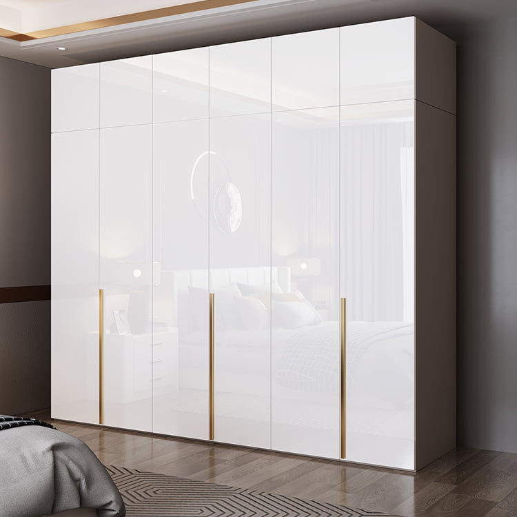 Contemporary Wooden Wardrobe White Colour Soft Close Door Wardrobe Closet Clearhalo 'Armoires & Wardrobes' 'armoires_wardrobes' 'Bedroom Furniture' 'furn' 'furn_armoires_wardrobes' 'Furniture' 5793704