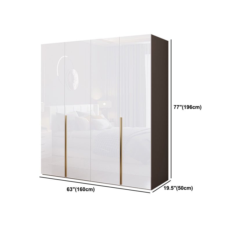 Contemporary Wooden Wardrobe White Colour Soft Close Door Wardrobe Closet Clearhalo 'Armoires & Wardrobes' 'armoires_wardrobes' 'Bedroom Furniture' 'furn' 'furn_armoires_wardrobes' 'Furniture' 5793711