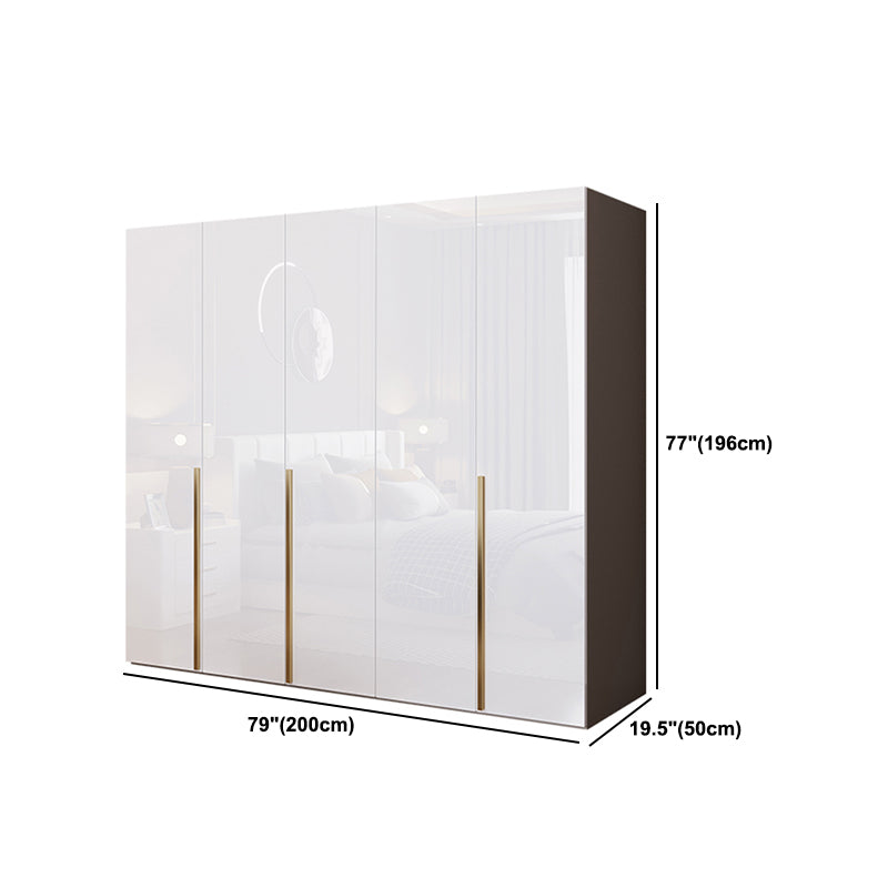 Contemporary Wooden Wardrobe White Colour Soft Close Door Wardrobe Closet Clearhalo 'Armoires & Wardrobes' 'armoires_wardrobes' 'Bedroom Furniture' 'furn' 'furn_armoires_wardrobes' 'Furniture' 5793713