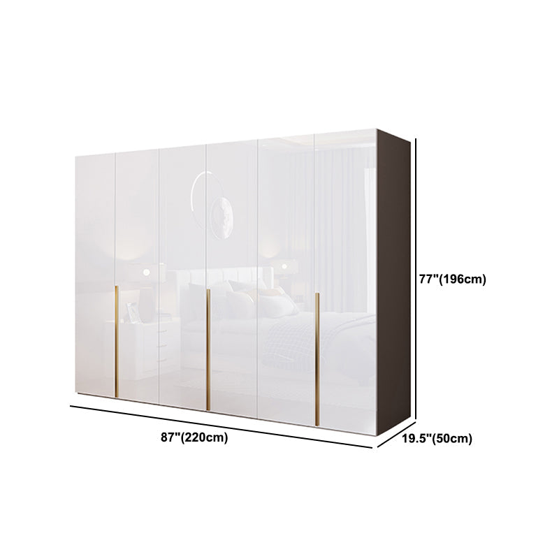 Contemporary Wooden Wardrobe White Colour Soft Close Door Wardrobe Closet Clearhalo 'Armoires & Wardrobes' 'armoires_wardrobes' 'Bedroom Furniture' 'furn' 'furn_armoires_wardrobes' 'Furniture' 5793714