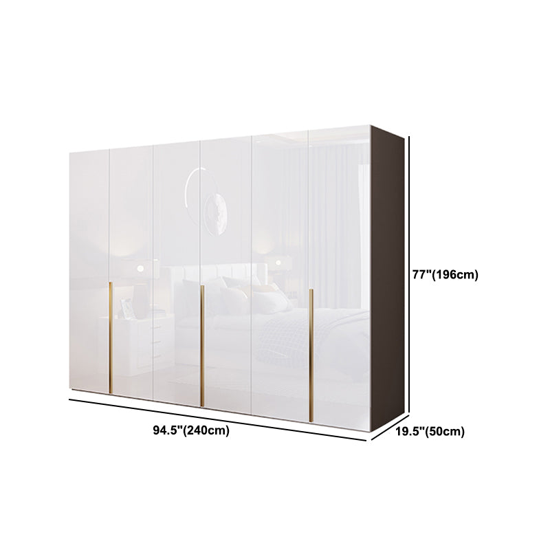 Contemporary Wooden Wardrobe White Colour Soft Close Door Wardrobe Closet Clearhalo 'Armoires & Wardrobes' 'armoires_wardrobes' 'Bedroom Furniture' 'furn' 'furn_armoires_wardrobes' 'Furniture' 5793715