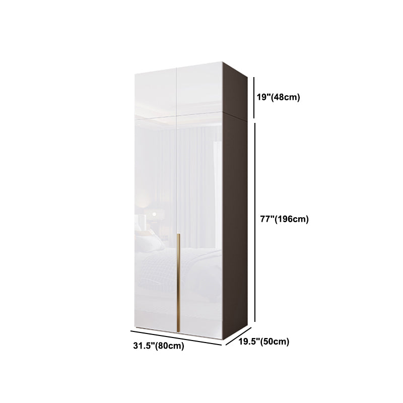 Contemporary Wooden Wardrobe White Colour Soft Close Door Wardrobe Closet Clearhalo 'Armoires & Wardrobes' 'armoires_wardrobes' 'Bedroom Furniture' 'furn' 'furn_armoires_wardrobes' 'Furniture' 5793718