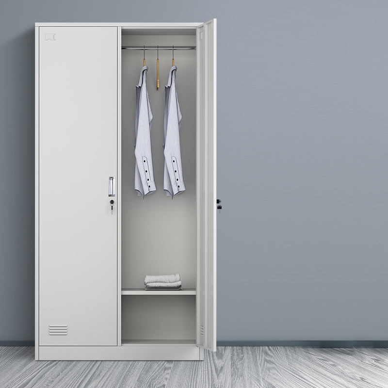 Armadio del guardaroba in acciaio grigio armadio a card a cerniera contemporanea