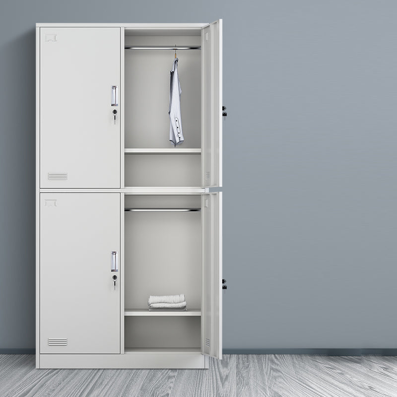 Armadio del guardaroba in acciaio grigio armadio a card a cerniera contemporanea