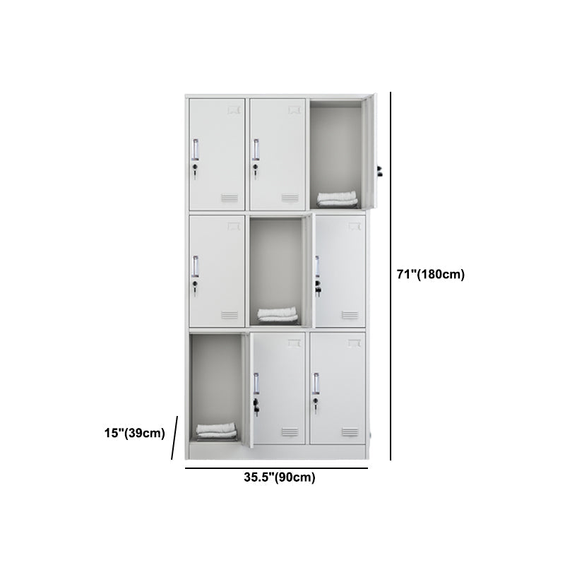 Armadio del guardaroba in acciaio grigio armadio a card a cerniera contemporanea