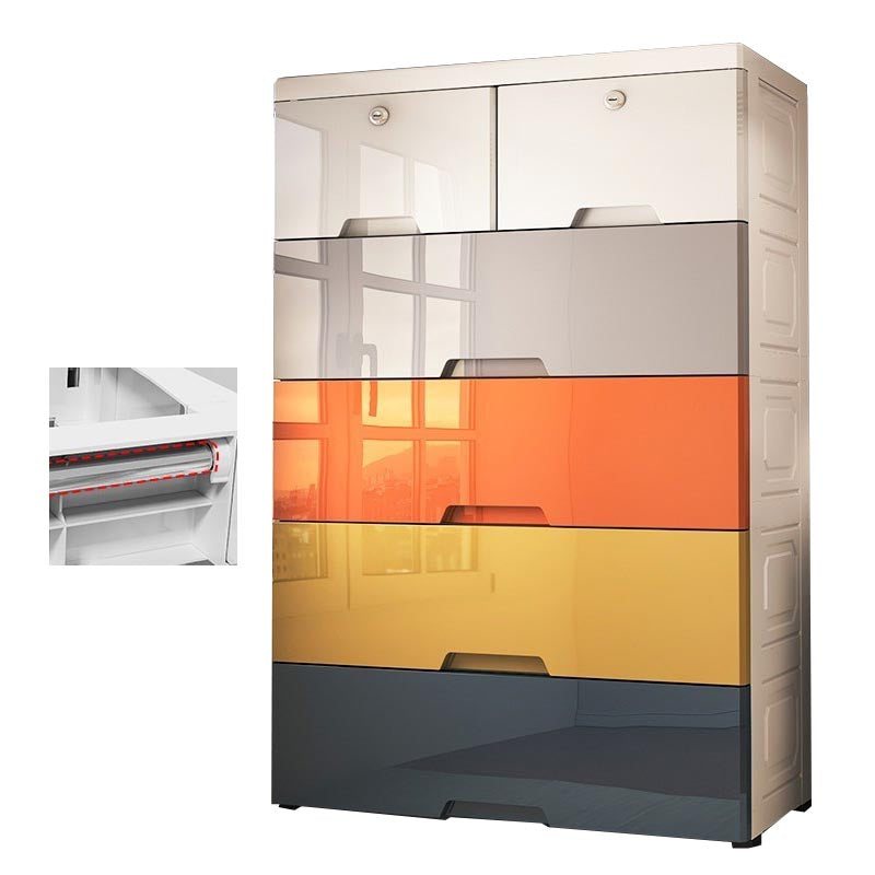 現代的な6ドロワーストレージキャビネットプラスチックワードローブアーマー