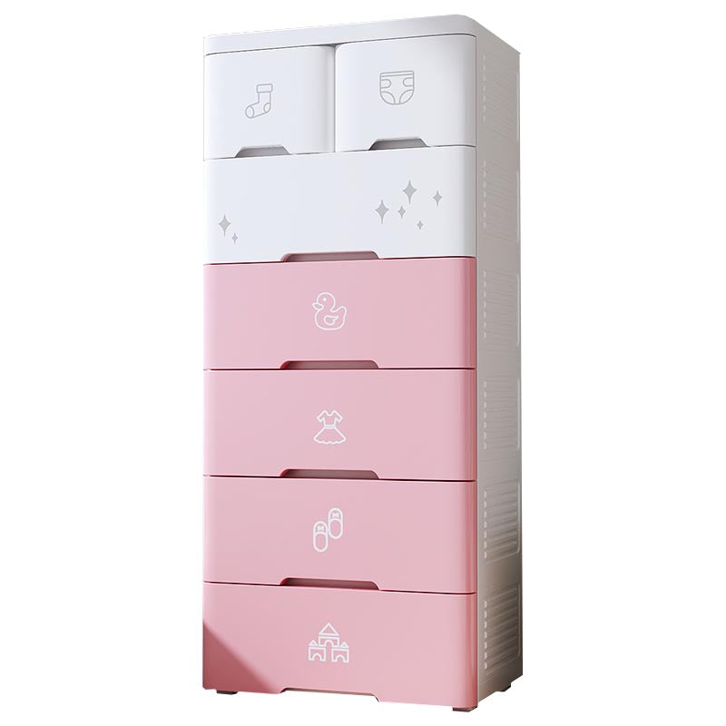 Plastic Storage Cabinet with Drawer Modern Wardrobe Armoire for Bedroom