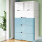 Plastic Storage Cabinet with Drawer Modern Wardrobe Armoire for Bedroom