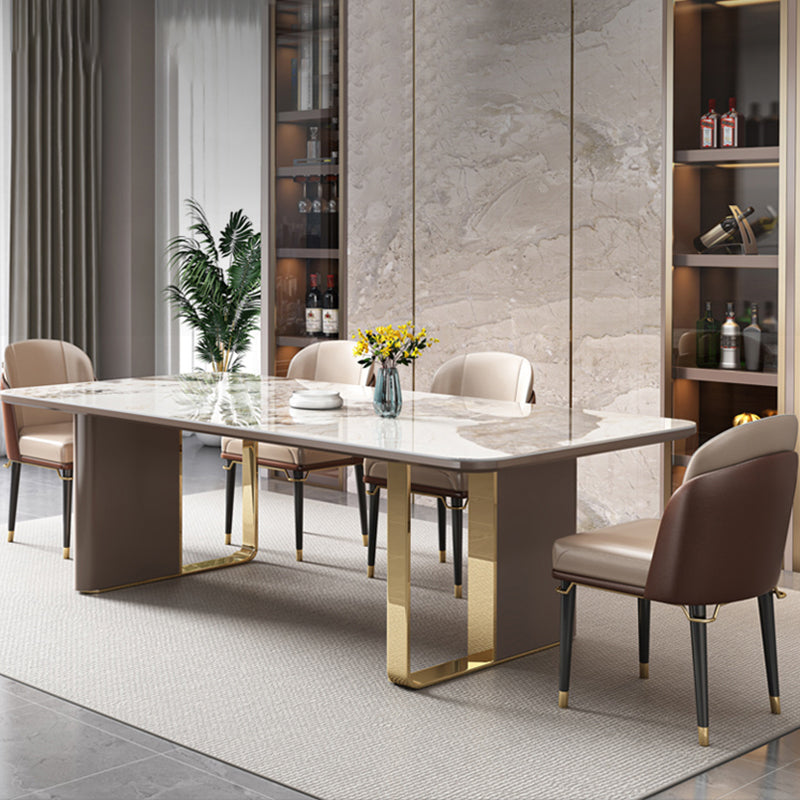 Glam Rectangle 1/4/5/6/7/9 Pieces Dining Table Set Indoor Gold Dinette Set 5 Pieces: Table, 4 Chairs Clearhalo 'Dining Room Sets' 'Dining Tables & Seating' 'dining_room_set' 'furn' 'furn_dining_room_set' 'Furniture' 'Kitchen & Dining Furniture' 5796093