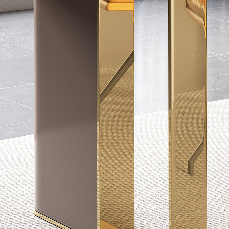 Glam Rectangle 1/4/5/6/7/9 Pieces Dining Table Set Indoor Gold Dinette Set Clearhalo 'Dining Room Sets' 'Dining Tables & Seating' 'dining_room_set' 'furn' 'furn_dining_room_set' 'Furniture' 'Kitchen & Dining Furniture' 5796100