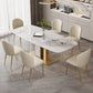 Modern Dining Furniture Set 1/4/5/7 Pcs Sintered Stone Dining Table with Chairs 7 Pieces: Table, 6 Chairs Clearhalo 'Dining Room Sets' 'Dining Tables & Seating' 'dining_room_set' 'furn' 'furn_dining_room_set' 'Furniture' 'Kitchen & Dining Furniture' 5796107