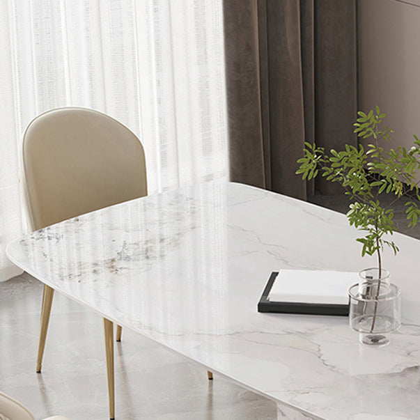 Modern Dining Furniture Set 1/4/5/7 Pcs Sintered Stone Dining Table with Chairs Clearhalo 'Dining Room Sets' 'Dining Tables & Seating' 'dining_room_set' 'furn' 'furn_dining_room_set' 'Furniture' 'Kitchen & Dining Furniture' 5796111