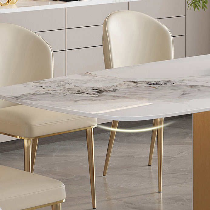 Modern Dining Furniture Set 1/4/5/7 Pcs Sintered Stone Dining Table with Chairs Clearhalo 'Dining Room Sets' 'Dining Tables & Seating' 'dining_room_set' 'furn' 'furn_dining_room_set' 'Furniture' 'Kitchen & Dining Furniture' 5796112