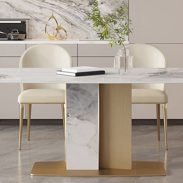 Modern Dining Furniture Set 1/4/5/7 Pcs Sintered Stone Dining Table with Chairs Clearhalo 'Dining Room Sets' 'Dining Tables & Seating' 'dining_room_set' 'furn' 'furn_dining_room_set' 'Furniture' 'Kitchen & Dining Furniture' 5796114