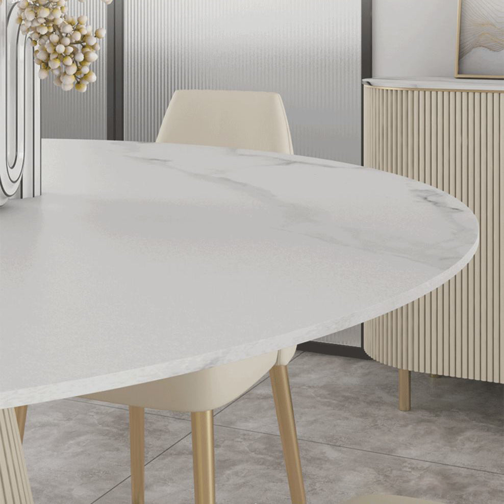 Moderne ronde sinters stenen tafel set 1/2/5 stukken eetgelegenheid set