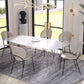 Contemporary Dining Set 1/2/4/5/6/7 Pcs Rectangle Dining Table with Windsor Chairs 6 Pieces: Table, 5 Chairs Clearhalo 'Dining Room Sets' 'Dining Tables & Seating' 'dining_room_set' 'furn' 'furn_dining_room_set' 'Furniture' 'Kitchen & Dining Furniture' 5796156
